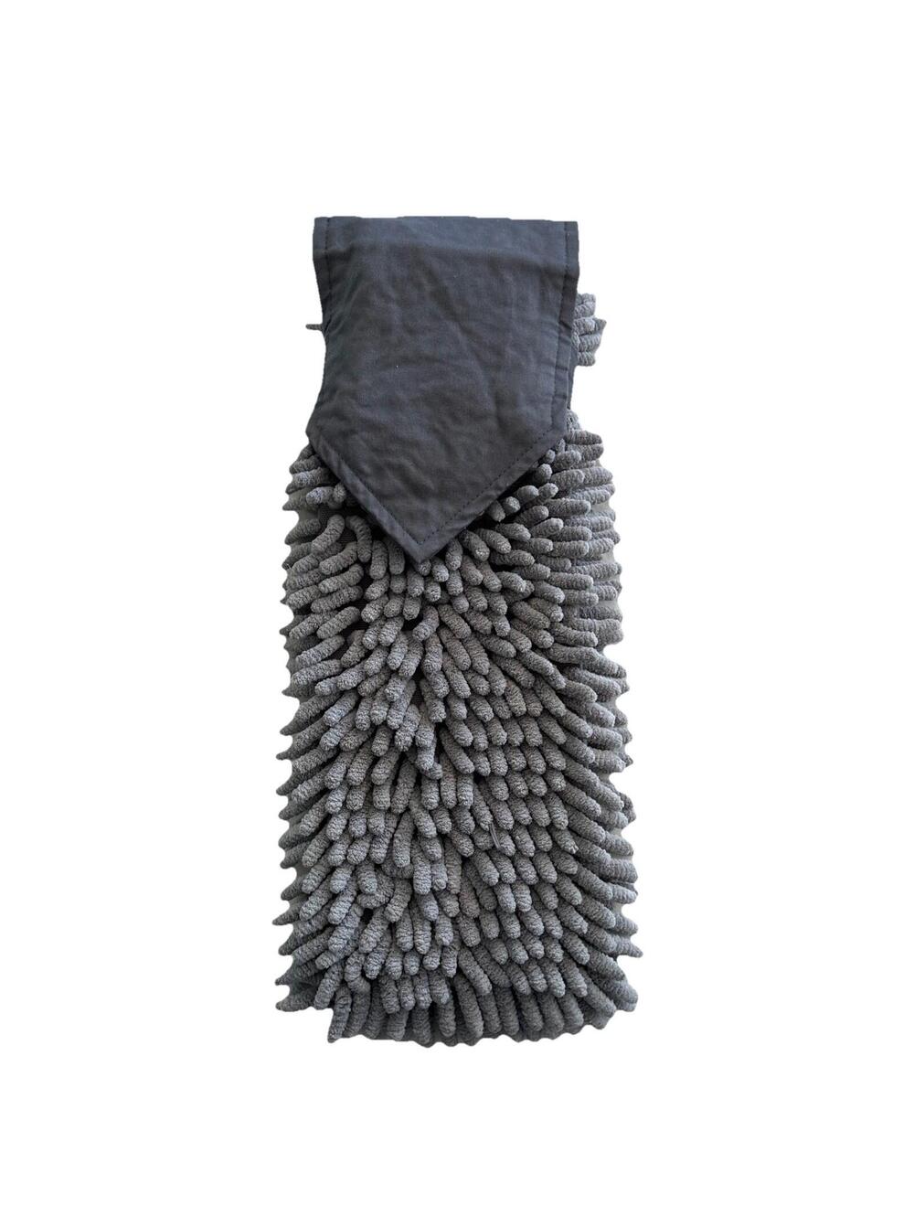 NORWEX Chenille Bath Hand Towel Baclock Graphite Gray Chemical Free Microfiber